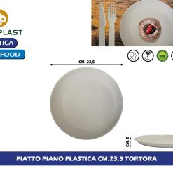 PIATTO PIANO PLASTICA CM.23,5 TORTORA