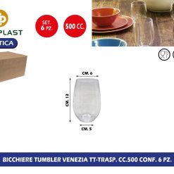 BICCHIERE TUMBLER VENEZIA TT-TRASP. CC.500 CONF. 6 PZ.