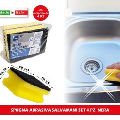 SPUGNA ABRASIVA SALVAMANI SET 4 PZ. NERA