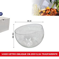 VASO VETRO OBLIQUE CM.20X15,5h TRASPARENTE