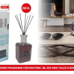DIFFUSORE FRAGRANZE CON BASTONC. ML.250 ARIA TALCO E RUGIADA