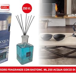 DIFFUSORE FRAGRANZE CON BASTONC. ML.250 ACQUA GOCCE DI MARE