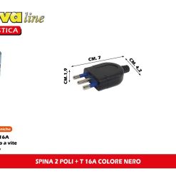SPINA 2 POLI + T 16A COLORE NERO