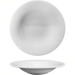 Piatto Fondo Porcellana Bianco Rotondo cm 26 Napoli Pasta B-Bowl per Primi Piatti, Resistente, Lavabile in Lavastoviglie, Adatto per Microonde, Made in Italy - immagine 1