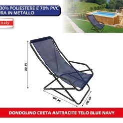 DONDOLINO CRETA ANTRACITE TELO BLUE NAVY - immagine 1