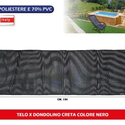 Sicignano | Sdraio con Braccioli Basculante Oscillante Camping - Telaio Acciaio Antracite, Tessuto a Rete in Poliestere e PVC, Dimensioni Aperta 101x63x85h cm, Made in Italy (3 Telo Ricambio, Nero)