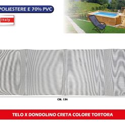 Sicignano | Sdraio con Braccioli Basculante Oscillante Camping - Telaio Acciaio Antracite, Tessuto a Rete in Poliestere e PVC, Dimensioni Aperta 101x63x85h cm, Made in Italy (4 Telo Ricambio, Tortora)