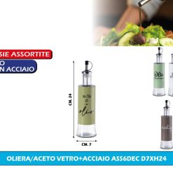 OLIERA ACETIERA VETRO ACCIAIO CM.7X24h 6 COLORI