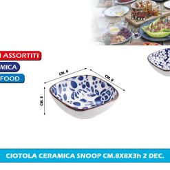 CIOTOLA CERAMICA SNOOP CM.8X8X3h 2 DEC.