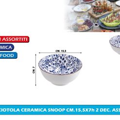 CIOTOLA CERAMICA SNOOP CM.15,5X7h 2 DEC. ASS.