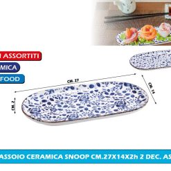 VASSOIO CERAMICA SNOOP CM.27X14X2h 2 DEC. ASS.