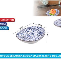 CIOTOLA CERAMICA SNOOP CM.20X16X5h 2 DEC. ASS.