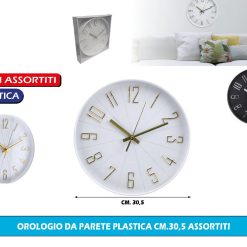 OROLOGIO DA PARETE PLASTICA CM.30,5 ASSORTITI