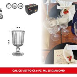 CALICE VETRO CF.6 PZ. ML.65 DIAMOND