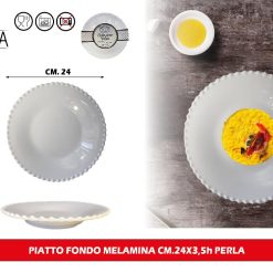 PIATTO FONDO MELAMINA CM.24X4h PERLA