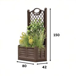 Fioriera Separé con Spalliera Colore Bianco con Fioriera Interna, Facile da Montare Resistente UV - Divisorio per Giardini Terrazze Balconi - immagine 7