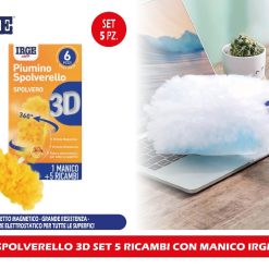 SPOLVERELLO 3D SET 5 RICAMBI CON MANICO IRGE