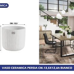 VASO CERAMICA PERSIA CM.13,5X12,6h BIANCO