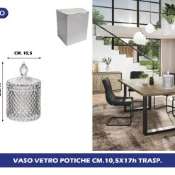 VASO VETRO POTICHE CM.10,5X17h TRASP.