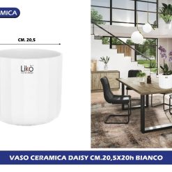 VASO CERAMICA DAISY CM.20,5X20h BIANCO