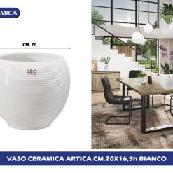 VASO CERAMICA ARTICA CM.20X16,5h BIANCO