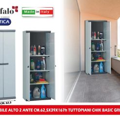 MOBILE ALTO 2 ANTE CM.62,5X39X167h TUTTOPIANI CHIK BASIC GRIGIO