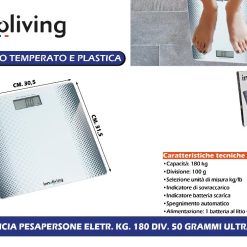 BILANCIA PESAPERSONE ELETTR. KG.180 DIV. 50 GRAMMI ULTRASLIM