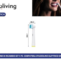 TESTINE DI RICAMBIO SET 4 PZ. COMPATIBILI SPAZZOLINI ELETTR. ORAL B