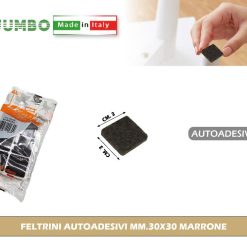 FELTRINI AUTOADESIVI MM.30X30 SET 6 PZ. MARRONE