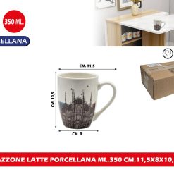 TAZZONE LATTE PORCELLANA ML.350 CM.11,5X8X10,5h