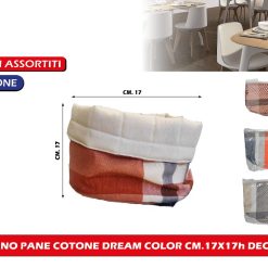 CESTINO PANE COTONE DREAM COLOR CM.17X17h DEC. ASS.