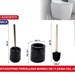 PORTASCOPINO PORCELLANA MARBLE CM.11,5X36h COL. ASS.