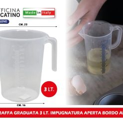 CARAFFA GRADUATA 3 LT. IMPUGNATURA APERTA BORDO ALTO