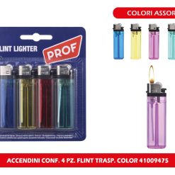 ACCENDINI CONF. 4 PZ. FLINT TRASP. COLOR 41009475