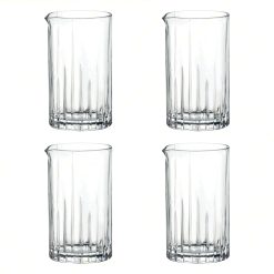 Bicchiere per Mixing Cocktail in Cristallo da 65cl Timeless Set 4pz - da Bar per Cocktail, Aperitivo, Resistente, con Beccuccio, Mixing Glass