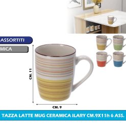 TAZZA LATTE MUG CERAMICA ILARY CM.9X11h 6 ASS.