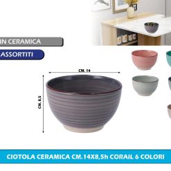 CIOTOLA CERAMICA CM.14X8,5h CORAIL 6 COL.
