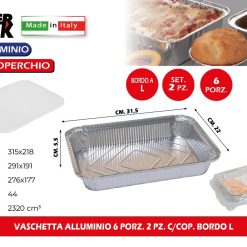 VASCHETTA ALLUMINIO 6 PORZ. 2 PZ. C/COP. BORDO L (Copy)