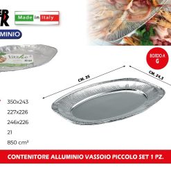 CONTENITORE ALLUMINIO VASSOIO PICCOLO SET 1 PZ.