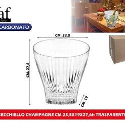 SECCHIELLO CHAMPAGNE CM.23,5X19X27,6h TRASPARENTE