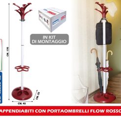 APPENDIABITI CON PORTAOMBRELLI FLOW ROSSO (Copia)