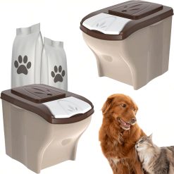 Sicignano | Contenitore Porta Crocchette per Cani Gatti, 2 Pezzi x 20 lt, Portata 2x10 kg, con Coperchio - Igienico, Occupa Poco Spazio - Componibile, Sovrapponibile, Impilabile