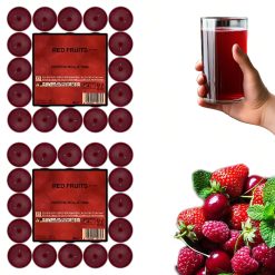 Sicignano | Lumino Candele Profumate Cera Tea Light Red Fruits Confezione 50 Pezzi, Dimensione 3.8x1.9h cm, Durata 4 ore, Utili per Decorazioni Casa Cena Atmosfera