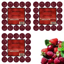 Sicignano | Lumino Candele Profumate Cera Tea Light Red Fruits Confezione 75 Pezzi, Dimensione 3.8x1.9h cm, Durata 4 ore, Utili per Decorazioni Casa Cena Atmosfera