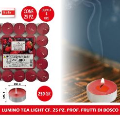 LUMINO TEA LIGHT CF. 25 PZ. PROF. FRUTTI DI BOSCO (Copia)