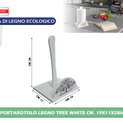 Portarotolo Legno Tree White