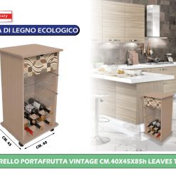 Carrello Portafrutta Vintage Cm.40X45X85H Leaves Tiles