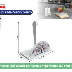 Portabicchieri Legno Da Tavolo Tree White