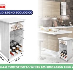 Carrello Portafrutta White Cm.40X45X85H Tree White