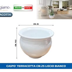 CASPO' TERRACOTTA CM.25 LISCIO BIANCO